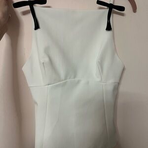 Zara White Square-Neck Camisole with Black Bow Straps